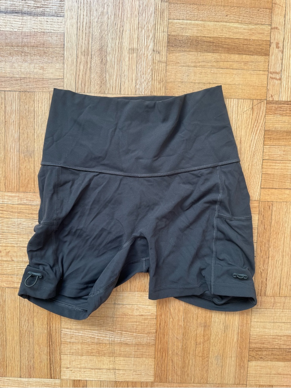 Gymshark Black High-Waist Bike Shorts with Side Pockets